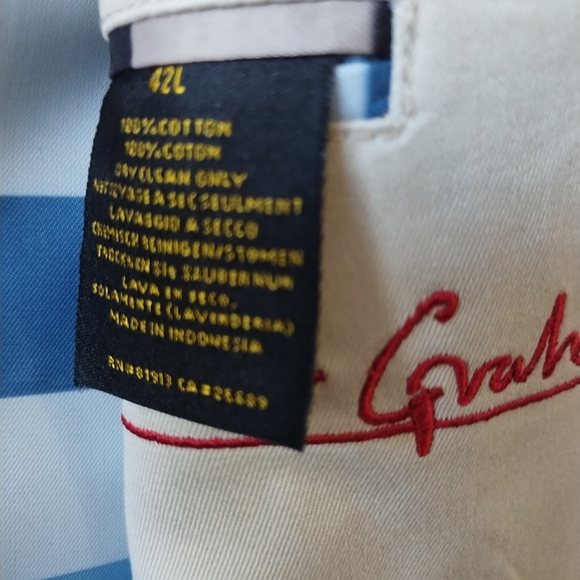 Robert Graham Men's Plaid Check Lined 2 Button Single Vent Khaki Blazer (42L) - Picture 10 of 10